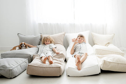 Moje Bouclé Beanbag Beige - zitzak