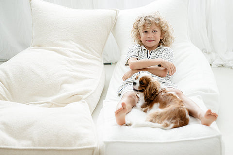 Moje Bouclé Beanbag White - zitzak