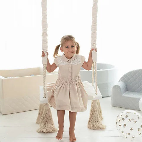 Schommel Wood swing Beige
